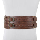 Nordic Viking Embossed Medieval Vintage Waist Seal Knight Wide Belt - AwwwCos