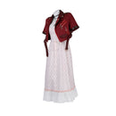 Final Fantasy VII Aerith Gainsborough Cosplay Costume FF7 Red Short Jacket Pink Checkered Dress