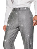 4 kinds Men Sparkly Club Cocktail Party Loose Waist Casual Long Pants - AwwwCos