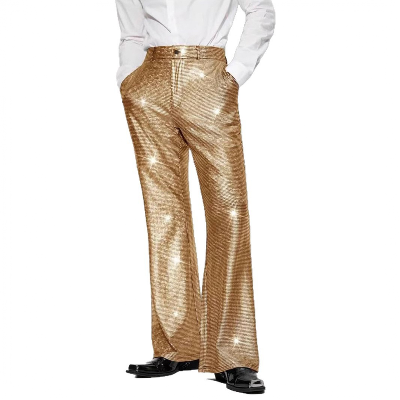 4 kinds Men Sparkly Club Cocktail Party Loose Waist Casual Long Pants - AwwwCos