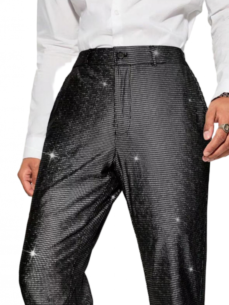 4 kinds Men Sparkly Club Cocktail Party Loose Waist Casual Long Pants - AwwwCos