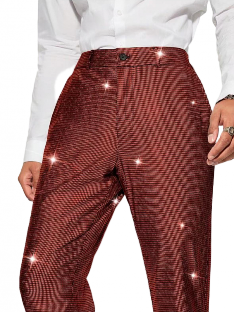 4 kinds Men Sparkly Club Cocktail Party Loose Waist Casual Long Pants - AwwwCos