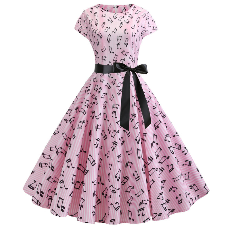 50s 60s Retro Audrey Boatneck Cap Sleeve Vintage Swing Cocktail Party Dress