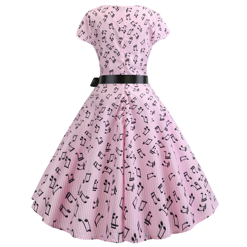 50s 60s Retro Audrey Boatneck Cap Sleeve Vintage Swing Cocktail Party Dress