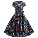 50s 60s Retro Audrey Boatneck Cap Sleeve Vintage Swing Cocktail Party Dress - AwwwCos