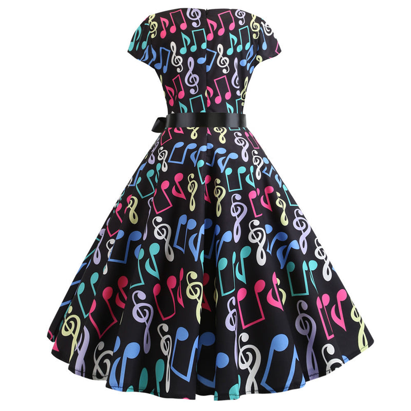50s 60s Retro Audrey Boatneck Cap Sleeve Vintage Swing Cocktail Party Dress