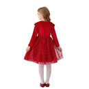 5 Kinds Girls Velvet Long‑Sleeve Ruffle Shoulder Sequin Tulle Party Princess Dress