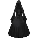 5 Kinds Medieval Gothic Witch Cosplay Victorian Hooded Lace-Up Dress - AwwwCos