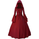5 Kinds Medieval Gothic Witch Cosplay Victorian Hooded Lace-Up Dress - AwwwCos