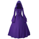 5 Kinds Medieval Gothic Witch Cosplay Victorian Hooded Lace-Up Dress - AwwwCos