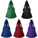 5 Kinds Medieval Gothic Witch Cosplay Victorian Hooded Lace-Up Dress - AwwwCos
