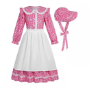 5 Kinds Prairie Girl Cosplay Costume Floral Dress With Apron Hat - AwwwCos