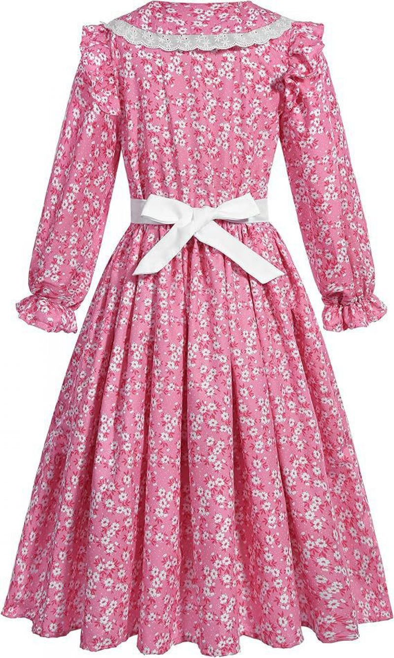 5 Kinds Prairie Girl Cosplay Costume Floral Dress With Apron Hat