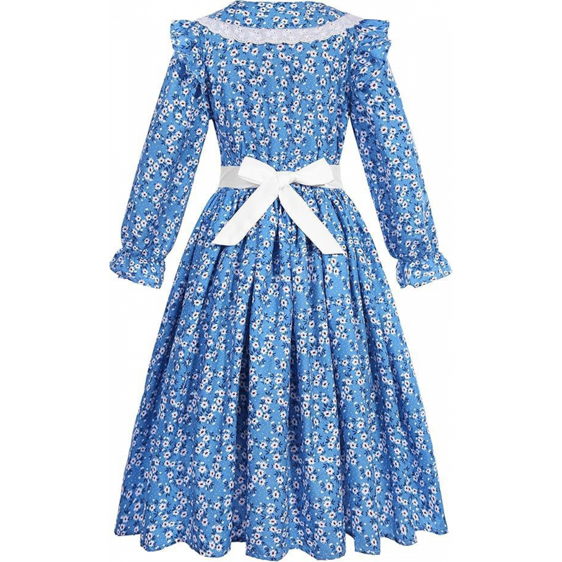 5 Kinds Prairie Girl Cosplay Costume Floral Dress With Apron Hat