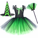5 Kins Kids Girls Film Wicked Witch Elphaba Cosplay Costume Dress Broom Hat - AwwwCos