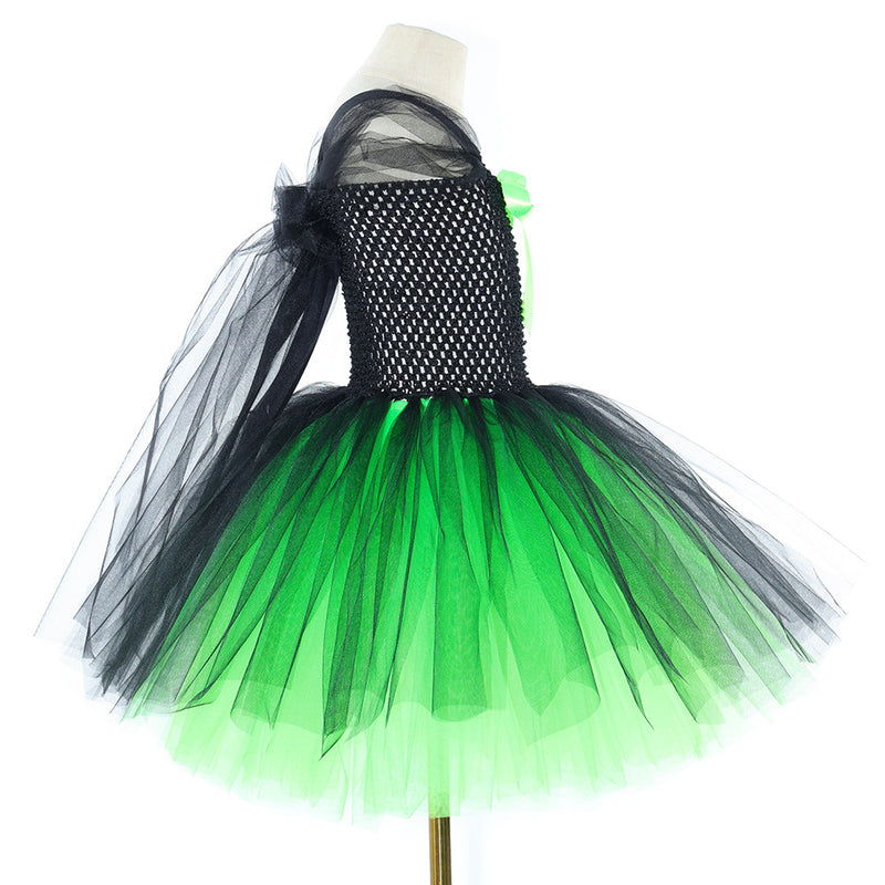 5 Kins Kids Girls Film Wicked Witch Elphaba Cosplay Costume Dress Broom Hat - AwwwCos