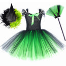 5 Kins Kids Girls Film Wicked Witch Elphaba Cosplay Costume Dress Broom Hat - AwwwCos