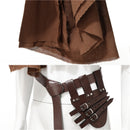 5Pcs Medieval Viking Cosplay Accessories Set Hooded Scarf Belt Leg Wraps Sabbard Safety Pins