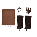 5Pcs Medieval Viking Cosplay Accessories Set Hooded Scarf Belt Leg Wraps Sabbard Safety Pins