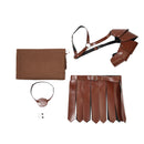 5Pcs Medieval Viking Cosplay Accessories Set Hooded Scarf Eyepatch Shoulder Armor