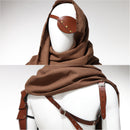 5Pcs Medieval Viking Cosplay Accessories Set Hooded Scarf Eyepatch Shoulder Armor