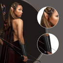 5 Piece Women Renaissance Fairy Costume Suit Medieval Hooded Robe Elf Ear - AwwwCos