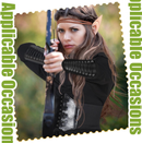 5 Piece Women Renaissance Fairy Costume Suit Medieval Hooded Robe Elf Ear - AwwwCos