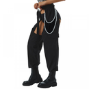 Women Fashion Pants High Rise Sweatpants Reflective Sexy Trousers - AwwwCos