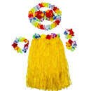60cm Adult Hawaiian Grass Skirt Adjustable Elastic Luau Skirt Flower Leis Headband Wristbands