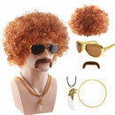 60s 70s 80s Disco Rocker Hippies Cosplay Short Orange Curly Wig Accessories - AwwwCos