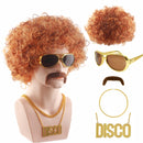 60s 70s 80s Disco Rocker Hippies Cosplay Short Orange Curly Wig Accessories - AwwwCos