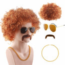 60s 70s 80s Disco Rocker Hippies Cosplay Short Orange Curly Wig Accessories - AwwwCos
