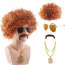 60s 70s 80s Disco Rocker Hippies Cosplay Short Orange Curly Wig Accessories - AwwwCos