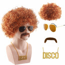 60s 70s 80s Disco Rocker Hippies Cosplay Short Orange Curly Wig Accessories - AwwwCos