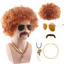 60s 70s 80s Disco Rocker Hippies Cosplay Short Orange Curly Wig Accessories - AwwwCos