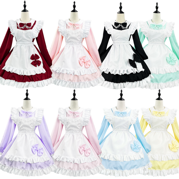 6 Kinds Girls Cute Japanese Style Long Sleeve Maid Cosplay Suit - AwwwCos