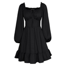 6 Kinds Renaissance Victorian Belted Ruffled Square Neck Dress Midi Dress - AwwwCos