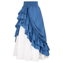 6 Kinds Victorian Maxi Skirt for Women Renaissance Long Double Layer Ruffle Skirt - AwwwCos