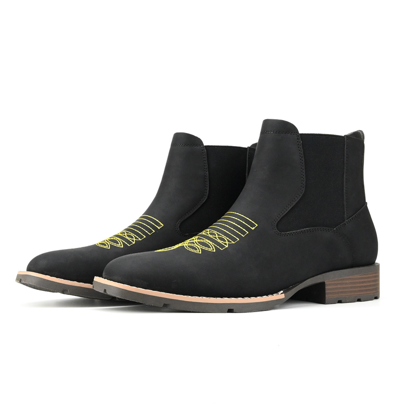 6 Kinds Western Cowboy Cosplay Elastic Shoes  Embroidered Chelsea Boots - AwwwCos