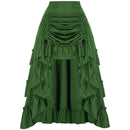 6 Kinds Womens Vintage Gothic Steampunk High Low Drawstring Ruffles Skirt - AwwwCos