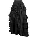 6 Kinds Womens Vintage Gothic Steampunk High Low Drawstring Ruffles Skirt - AwwwCos