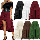 6 Kinds Womens Vintage Gothic Steampunk High Low Drawstring Ruffles Skirt - AwwwCos
