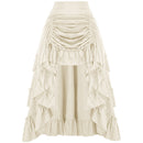 6 Kinds Womens Vintage Gothic Steampunk High Low Drawstring Ruffles Skirt - AwwwCos