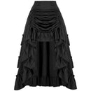 6 Kinds Womens Vintage Gothic Steampunk High Low Drawstring Ruffles Skirt - AwwwCos