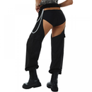 Women Fashion Pants High Rise Sweatpants Reflective Sexy Trousers - AwwwCos