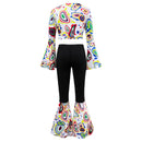 7 Kinds 60s 70s Women Hippie Fashion Flared Pants Printed Trousers Turban - AwwwCos