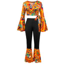 7 Kinds 60s 70s Women Hippie Fashion Flared Pants Printed Trousers Turban - AwwwCos