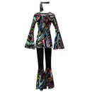 7 Kinds 60s 70s Women Hippie Fashion Flared Pants Printed Trousers Turban - AwwwCos