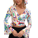 7 Kinds 60s 70s Women Hippie Fashion Flared Pants Printed Trousers Turban - AwwwCos