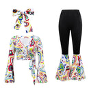7 Kinds 60s 70s Women Hippie Fashion Flared Pants Printed Trousers Turban - AwwwCos